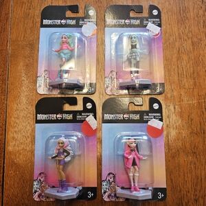 NEW Set of 4 Mattel Monster High Collectible Mini Figures Cake Toppers Toys